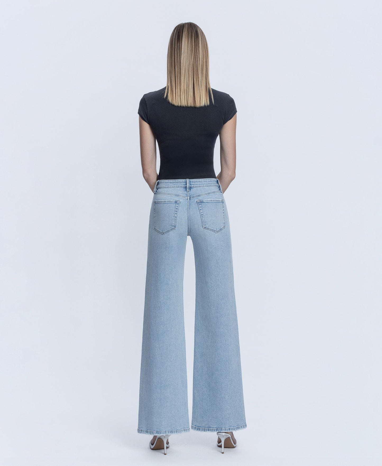 Back product images of Psychedelic - Mid Rise Full Length Wide Leg Jeans