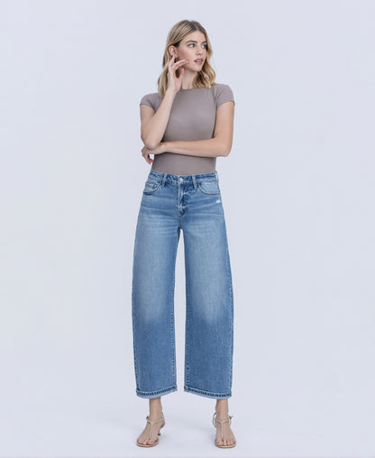 Front product images of Radiant - High Rise Cuffed Barrel Jeans
