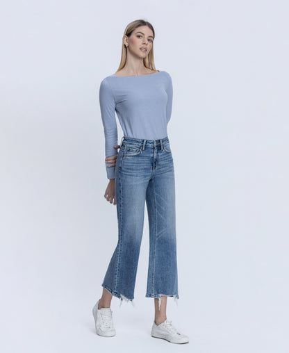 Right 45 degrees product image of Amazing - Mid Rise Crop Vintage Flare Jeans