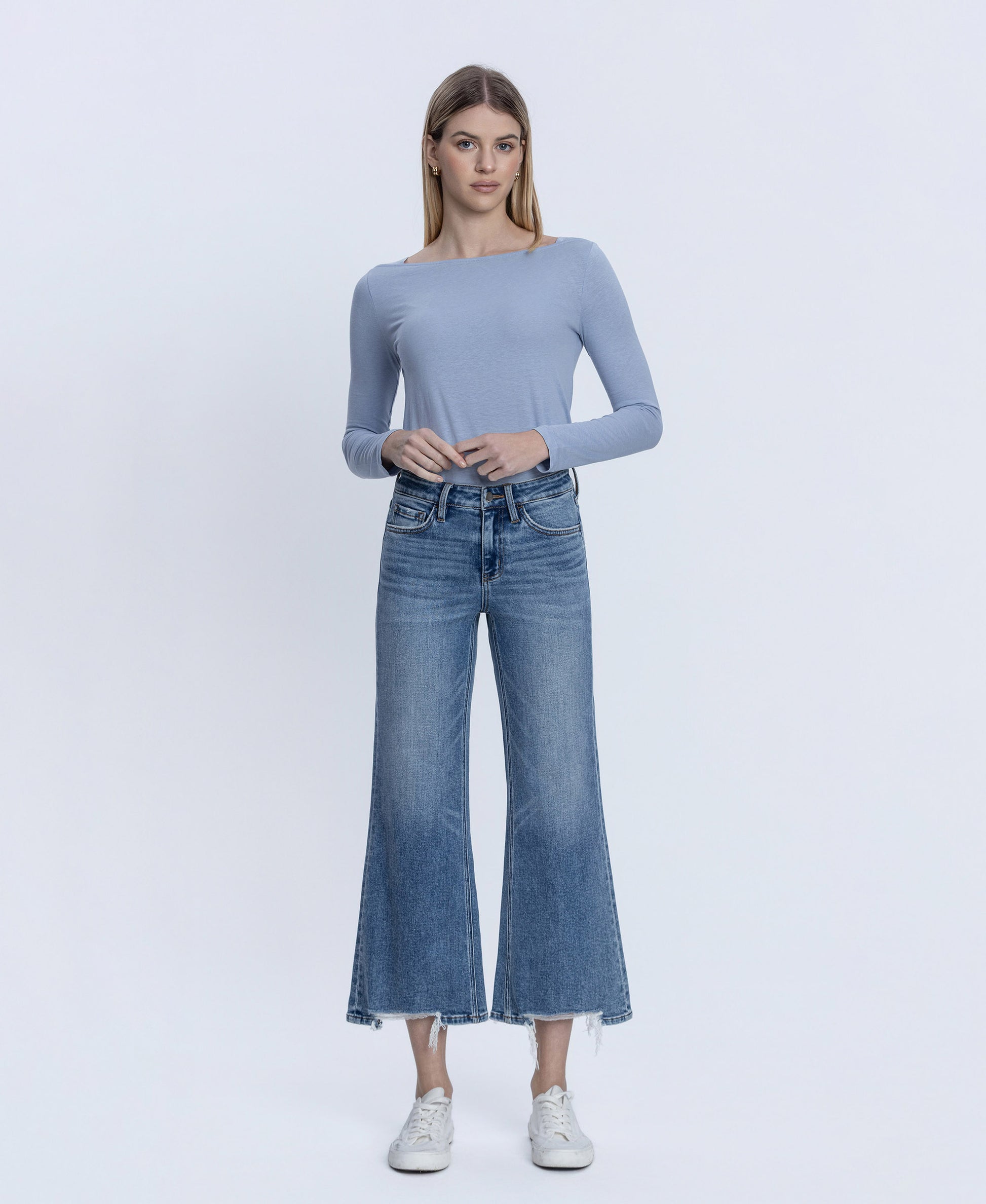 Front product images of Amazing - Mid Rise Crop Vintage Flare Jeans
