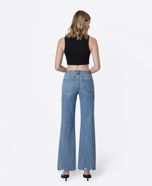 Back product images of Prodigious - High Rise Slant Side Seam Vintage Flare Jeans