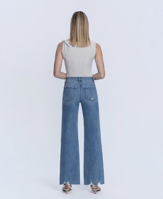 Back product images of Prodigious - High Rise Slant Side Seam Vintage Flare Jeans