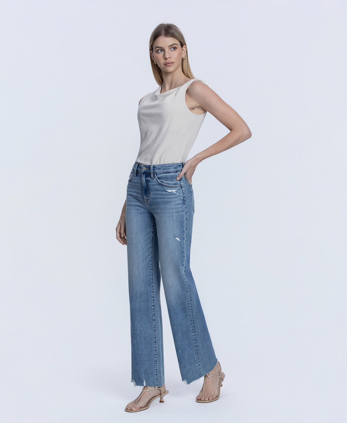 Left 45 degrees product image of Prodigious - High Rise Slant Side Seam Vintage Flare Jeans