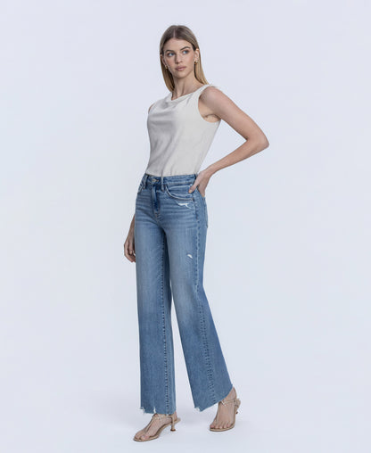 Left 45 degrees product image of Prodigious - High Rise Slant Side Seam Vintage Flare Jeans