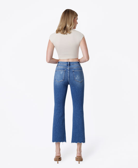 Back product images of Phenomenal - High Rise Raw Distressed Hem Kick Flare Jeans
