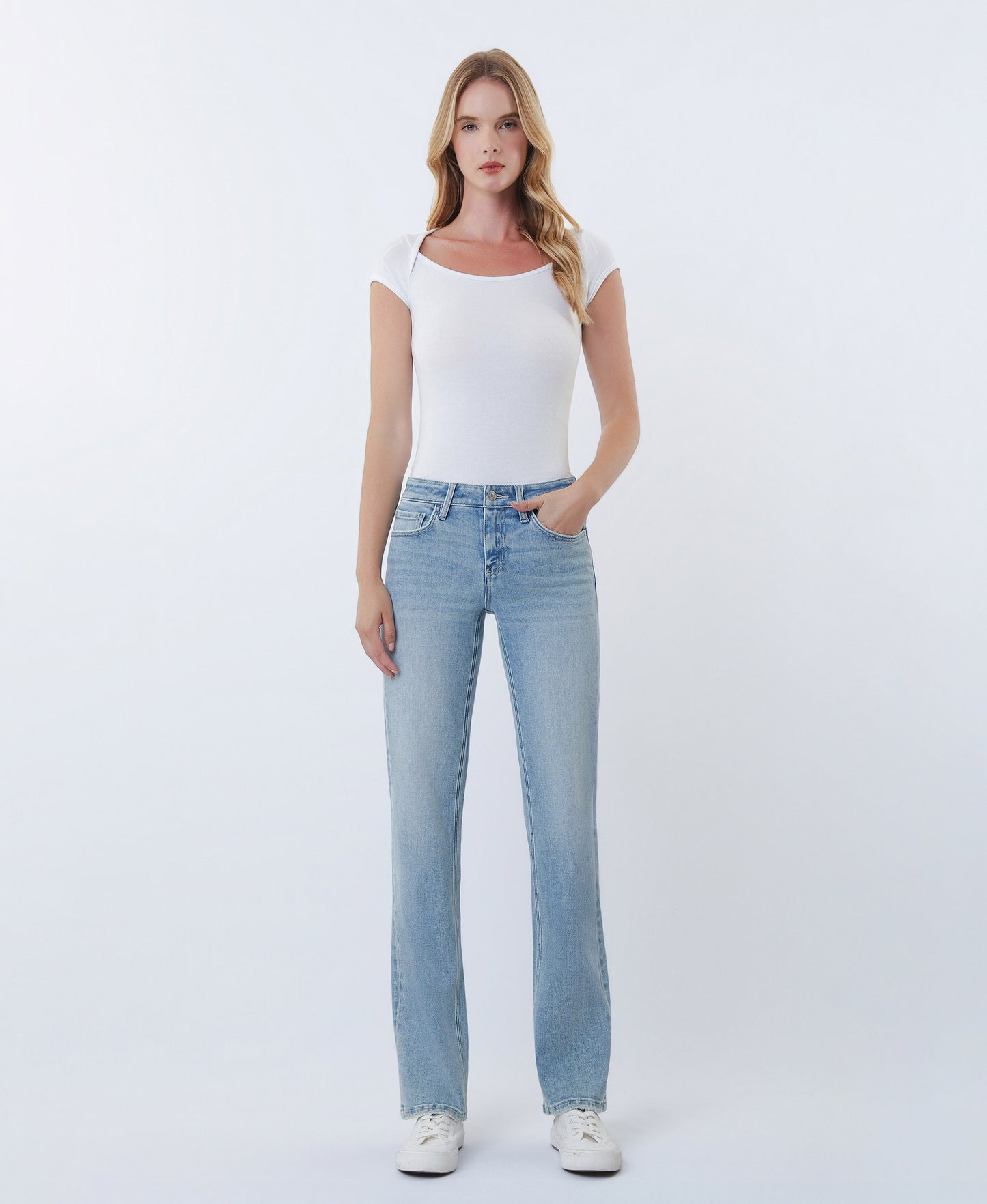 Front product images of Extraordinary - Low Rise Straight Jeans With Tint