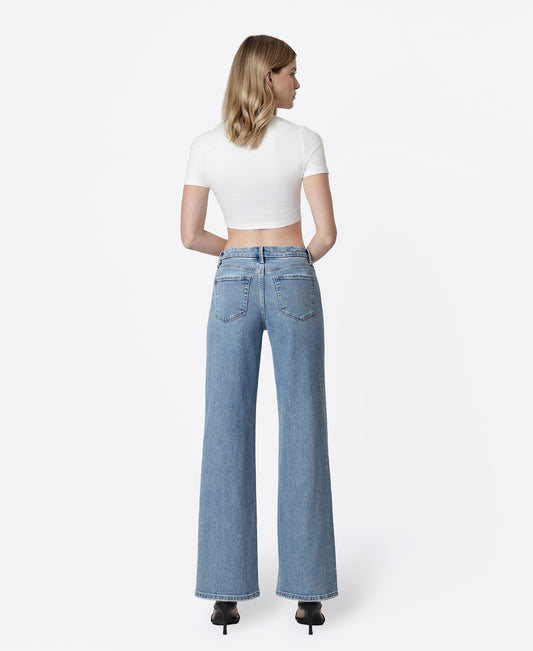 Back product images of Glow - High Rise Hotfix Stone Embellished Wide Leg Jeans