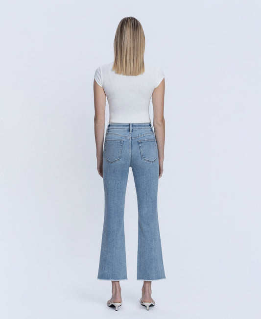 Back product images of Peaceable - High Rise Raw Hem Kick Flare Jeans