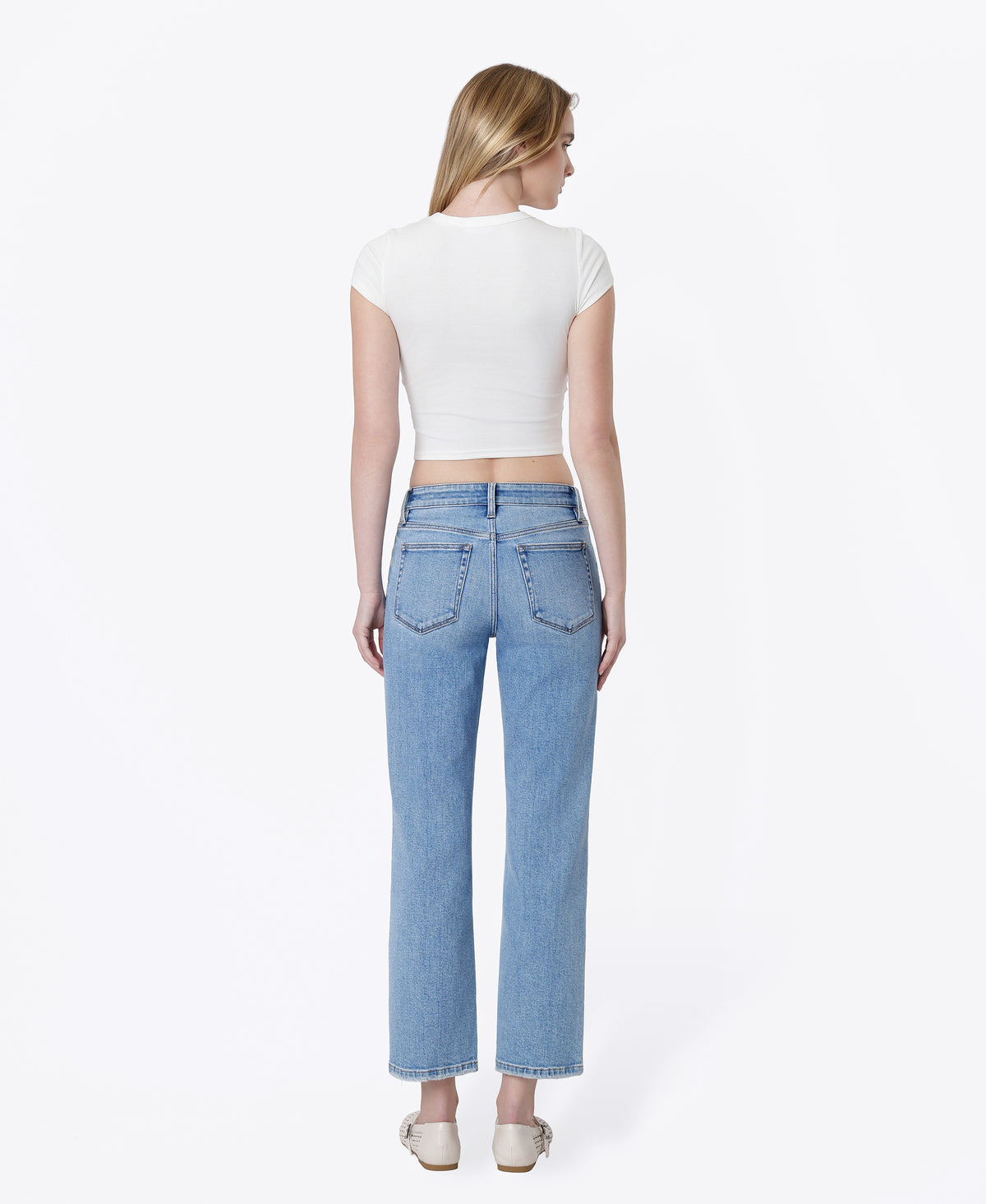 Back product images of Best Part - Mid Rise Crop Straight Jeans