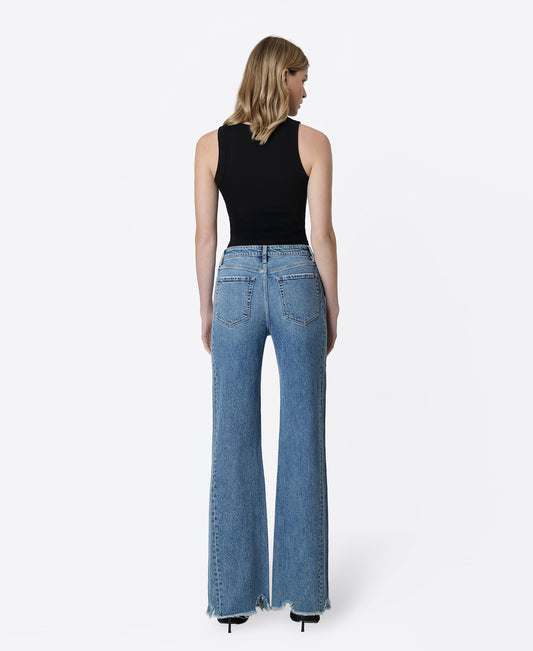 Back product images of Authentic - High Rise Raw Distressed Hem Vintage Flare Jeans