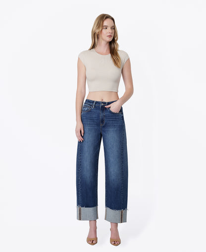 Front product images of Commendable - Super High Rise Side Paneled Barrel Jeans