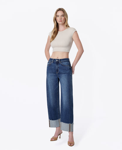 Left 45 degrees product image of Commendable - Super High Rise Side Paneled Barrel Jeans