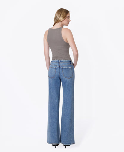 Back product images of Great - Mid Rise Distressed Waistband Twisted Wide Leg Jeans