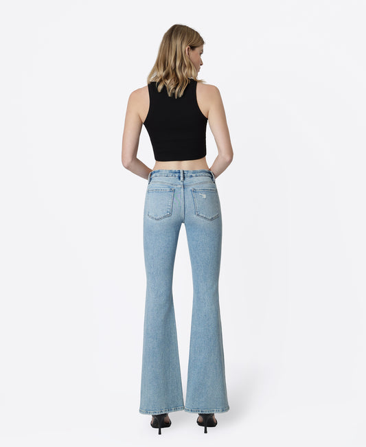 Back product images of Outperforms - Low Rise Seamless Waistband Flare Jeans