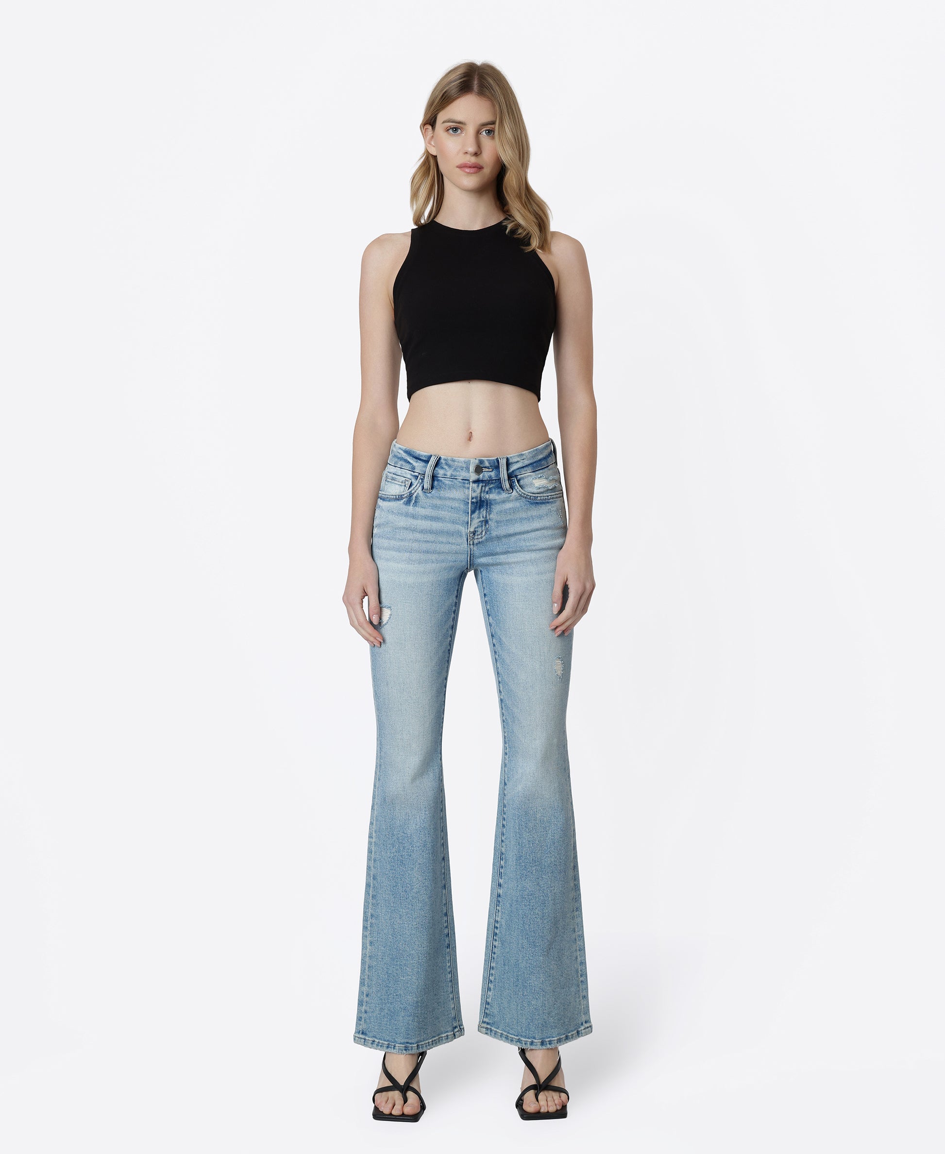 Front product images of Outperforms - Low Rise Seamless Waistband Flare Jeans