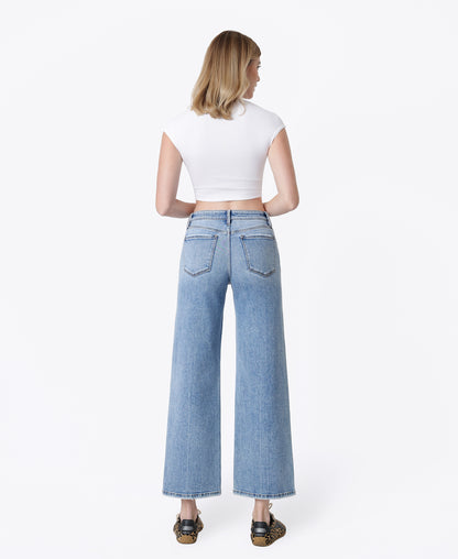 Back product images of Beautiful Pain - Mid Rise Ankle Wide Leg Jeans