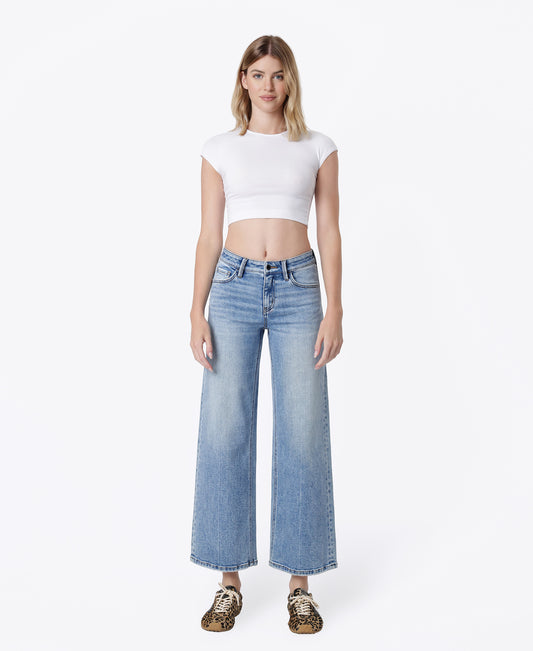 Front product images of Beautiful Pain - Mid Rise Ankle Wide Leg Jeans