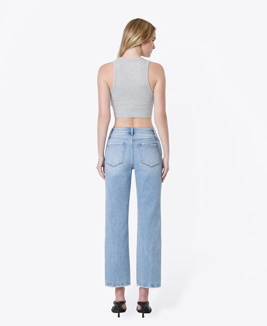 Back product images of Little Bitty - High Rise Vein Wash Ankle Slim Wide Leg Jeans