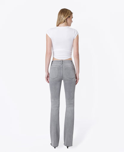 Back product images of Grey - High Rise Clean Cut Raw Hem Bootcut Jeans