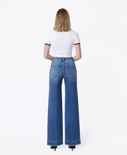Back product images of Aquarius - High Rise Trouser Fold Crease Wide Leg Jeans