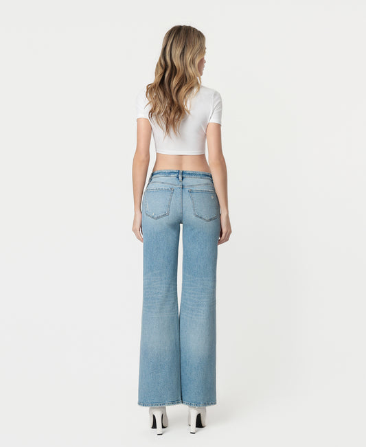 Back product images of Cleverness - Low Rise Tinted Wide Leg Jeans