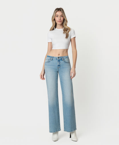 Front product images of Cleverness - Low Rise Tinted Wide Leg Jeans