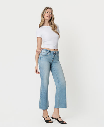 Right 45 degrees product image of Arrow - Mid Rise Tinted Crop Slim Wide Leg Jeans