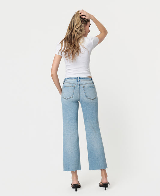 Back product images of Arrow - Mid Rise Tinted Crop Slim Wide Leg Jeans