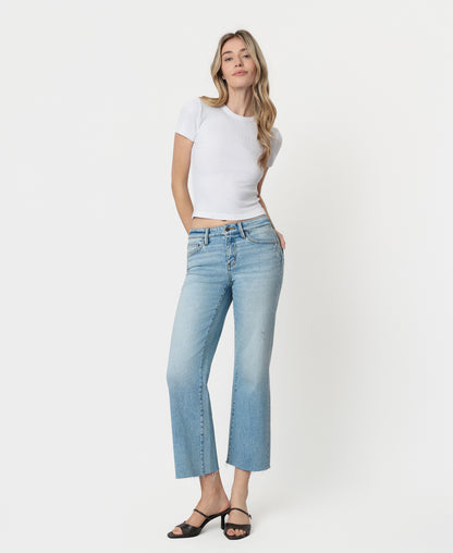 Front product images of Arrow - Mid Rise Tinted Crop Slim Wide Leg Jeans
