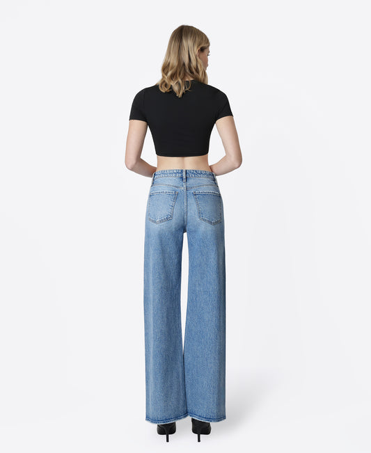 Back product images of Philanthropic - High Rise Side Seamed Tinted Wide Leg Jeans