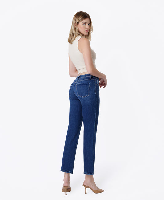 Back product images of Survival - Mid Rise Trouser Fold Creased Ankle Slim Straight Jeans