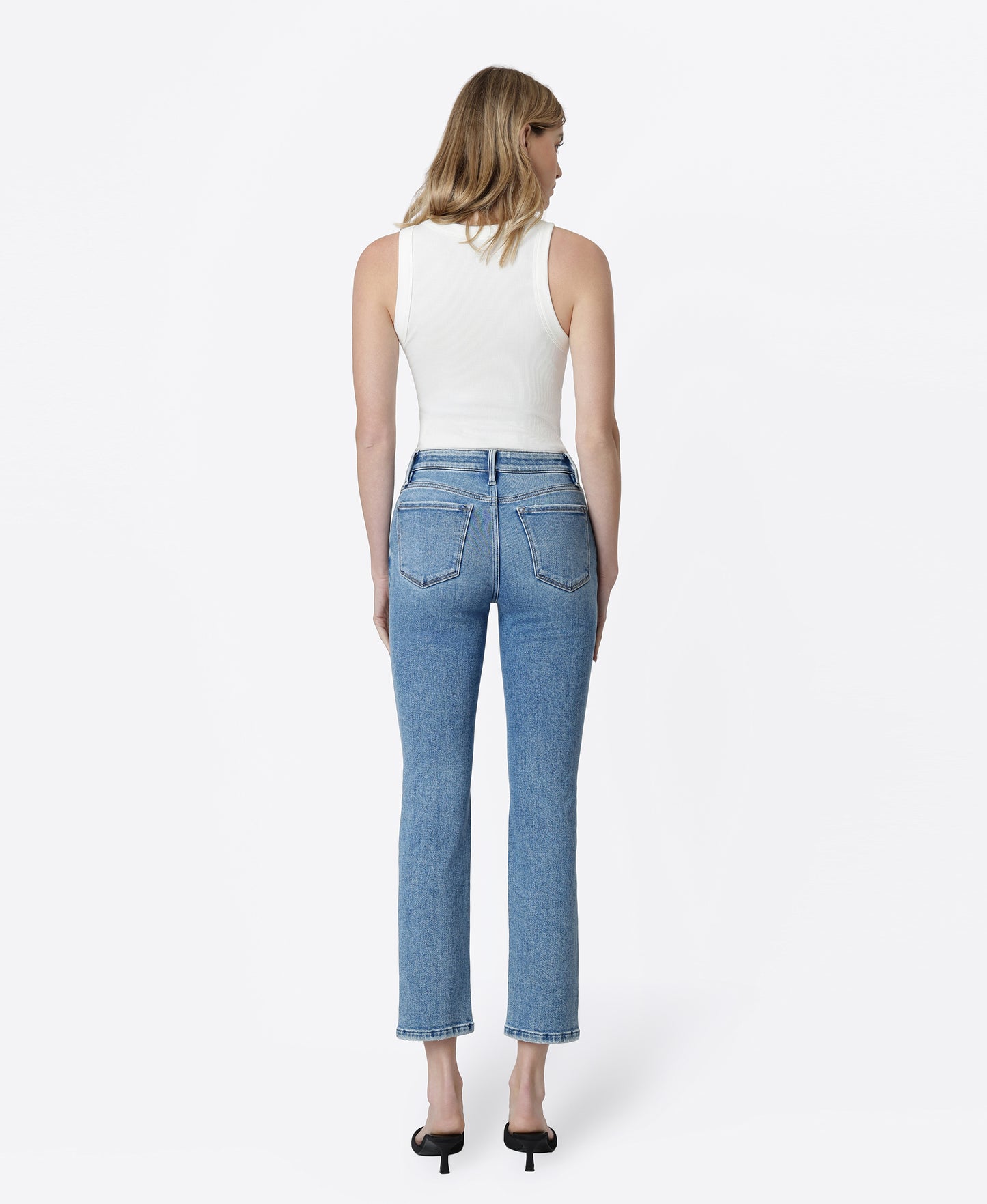 Back product images of Aquila - Mid Rise Ankle Slim Straight Jeans