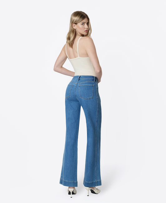 Back product images of Dawn - High Rise Side Panel Trouser Pocket Wide Leg Jeans