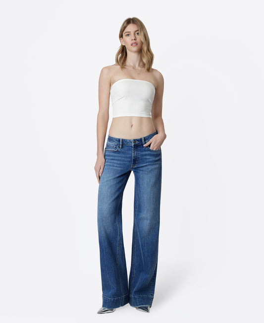 Front product images of Resound - Low Rise Trouser Hem Wide Leg Jeans