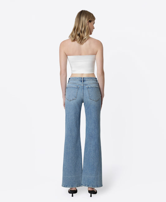 Back product images of Feisty - Low Rise Thick Crease Line Vintage Flare Jeans
