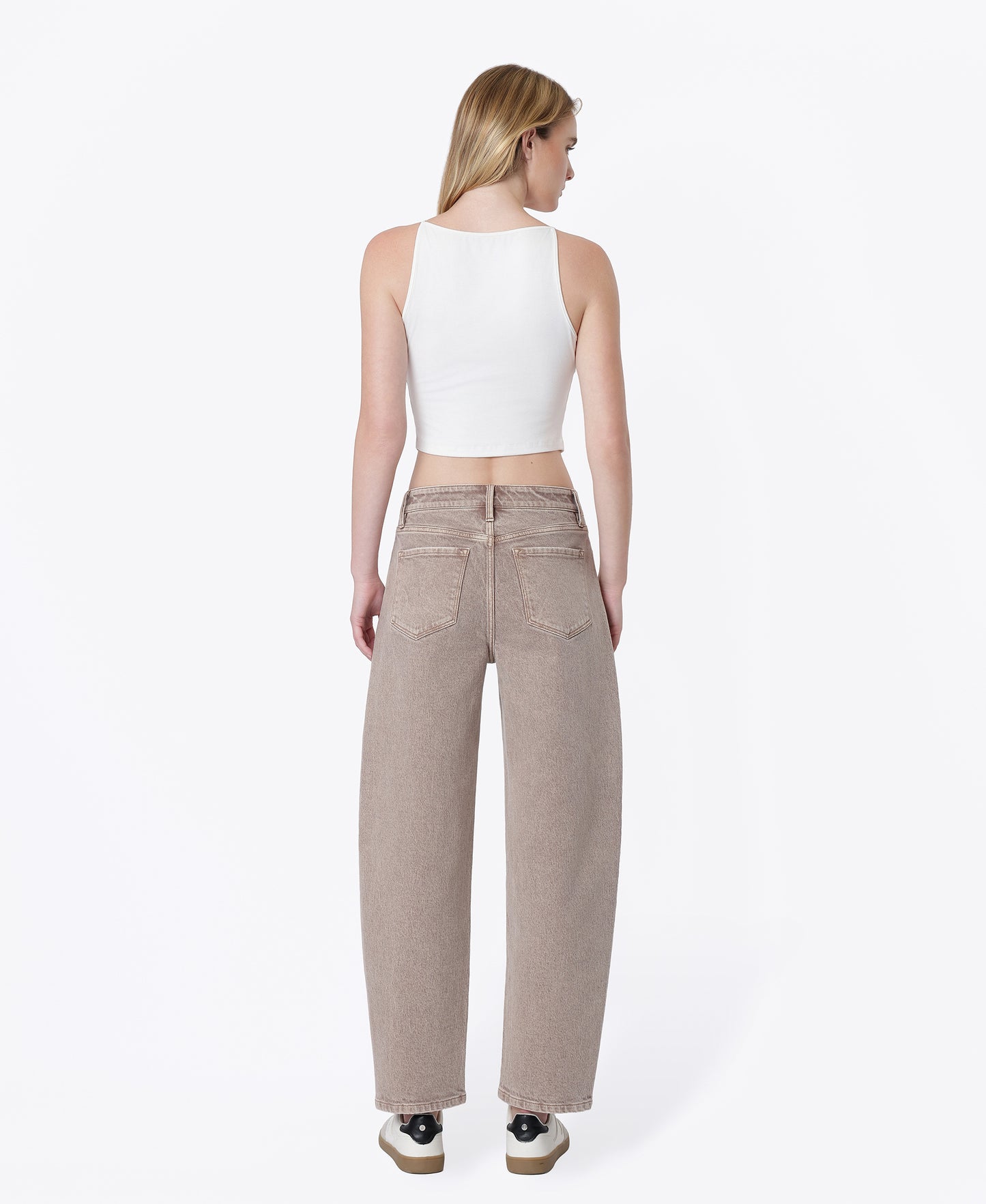 Back product images of Tea - High Rise Crop Barrel Jeans
