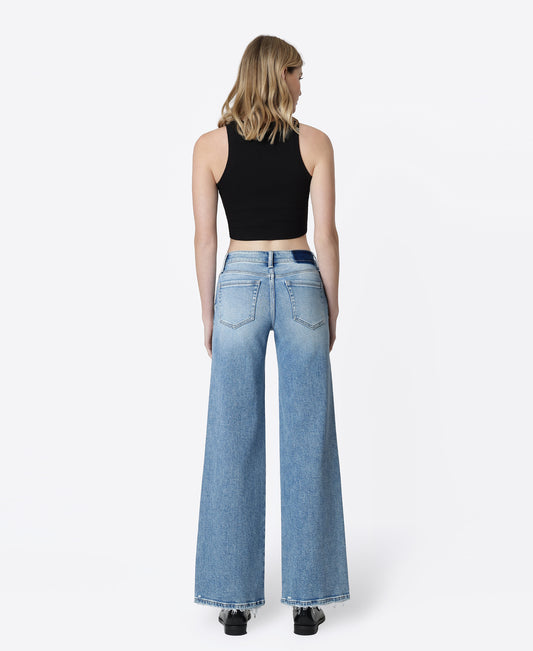 Back product images of Fine - Mid Rise Full Length Wide Leg Jeans