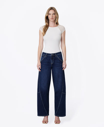Front product images of Pep - High Rise Back Flap Pocket Twist Seam Wide Barrel Jeans