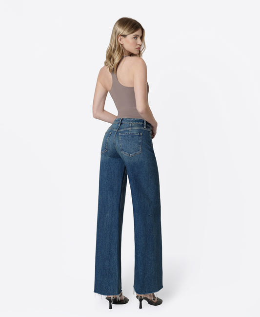 Back product images of Beautify - High Rise Side Seamed Tinted Wide Leg Jeans