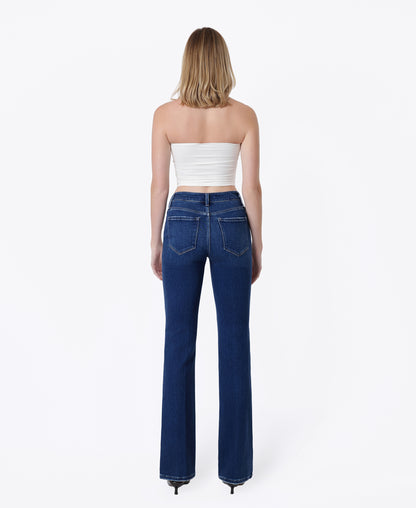 Back product images of Brilliant - High Rise Trouser Fold Creased Full Length Bootcut Jeans