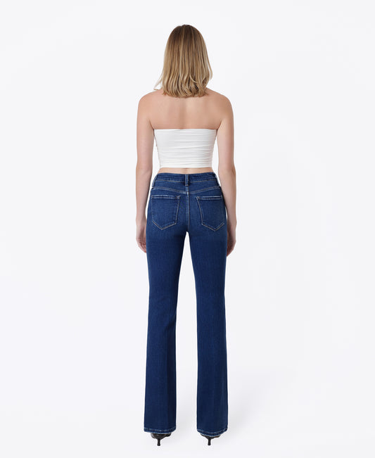 Back product images of Brilliant - High Rise Trouser Fold Creased Full Length Bootcut Jeans