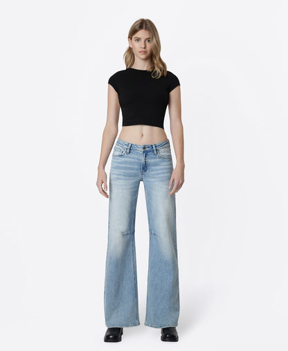 Front product images of Convenient - Low Rise Full Length Wide Barrel Jeans