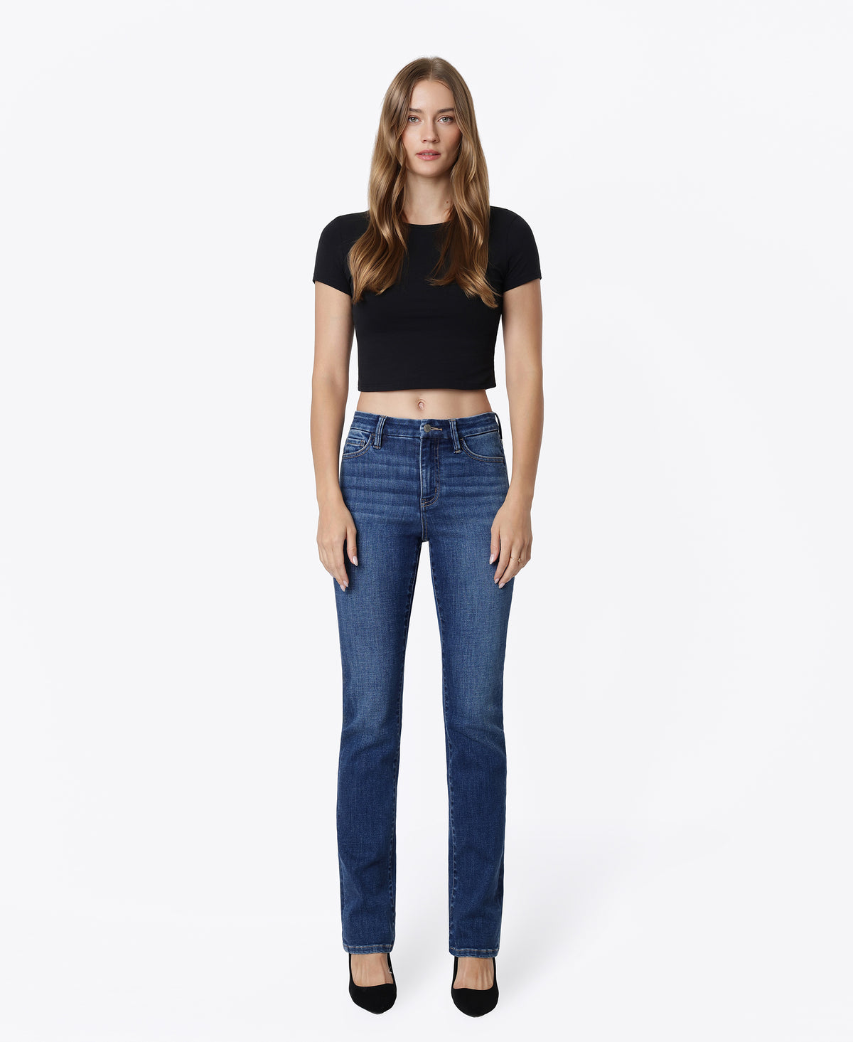 Front product images of Comet - High Rise Seamless Waistband Slim Straight Jeans