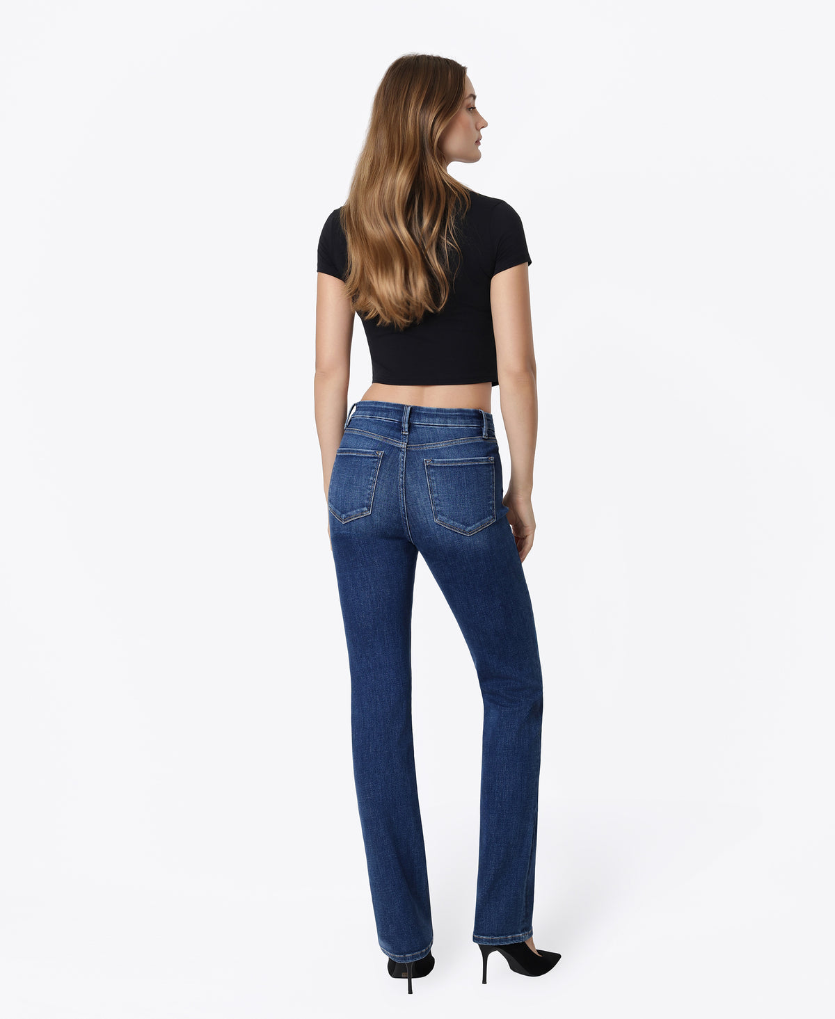 Back product images of Comet - High Rise Seamless Waistband Slim Straight Jeans