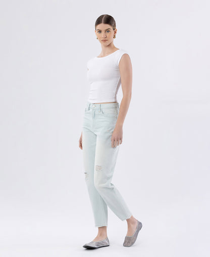 Left 45 degrees product image of Left side product images of Reform - Distressed Mom Jeans