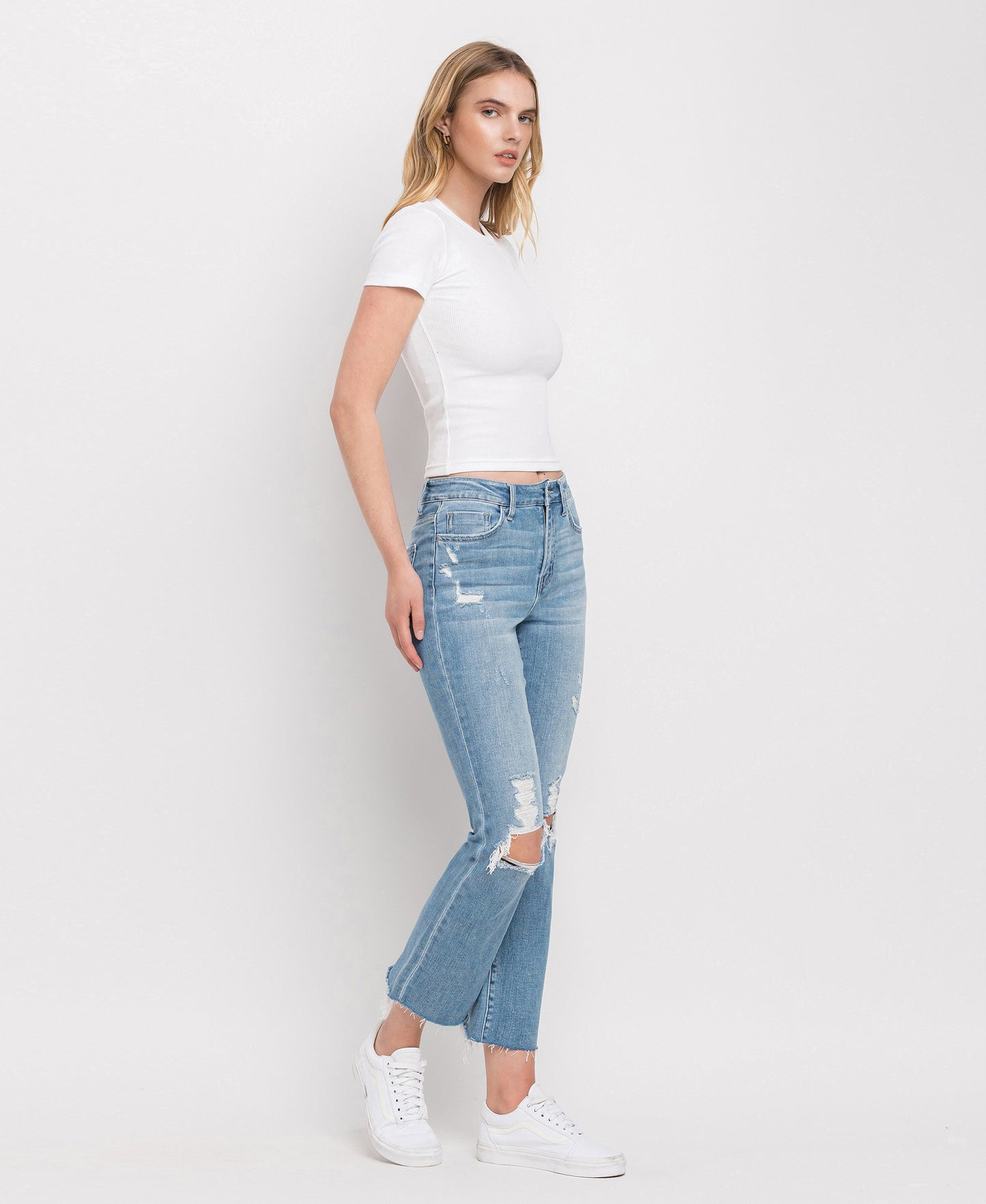 Right 45 degrees product image of Lani - High Rise Clean Cut Hem Straight Jeans