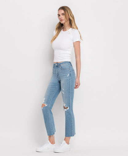 Left 45 degrees product image of Lani - High Rise Clean Cut Hem Straight Jeans