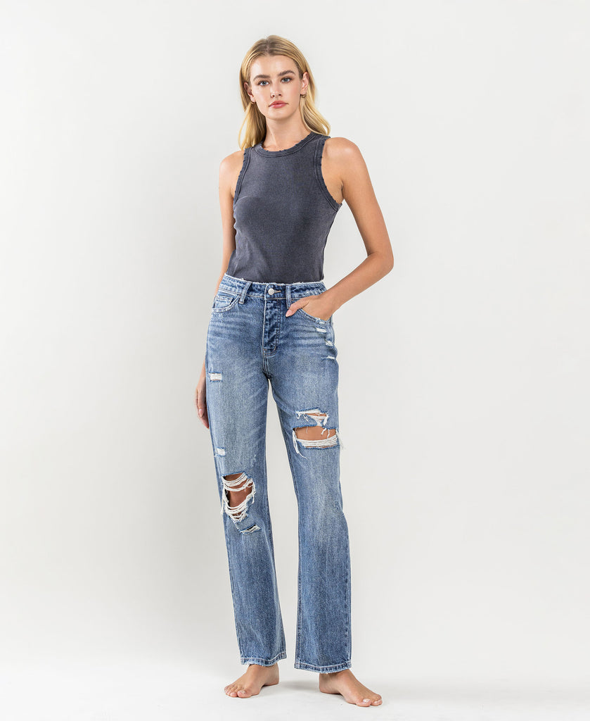 Flying Monkey Super High Rise Relaxed Flare Jeans – Lilac East